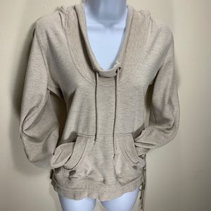 Miss Chievous Cowl Neck Hoodie Cream Color
